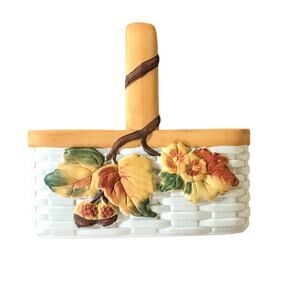 Teleflora Vintage Ceramic Fall Basket Autumn Home Decor